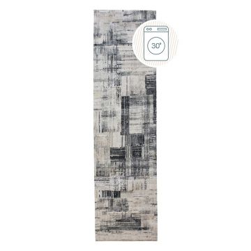 Covor tip traversă gri lavabil 60x230 cm Silas Abstract – Flair Rugs