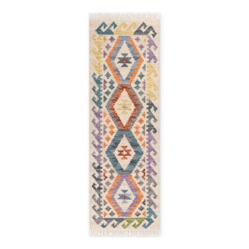 Covor tip traversă reversibil, țesut manual din lână 60x190 cm Kamal Oasis – Nouristan