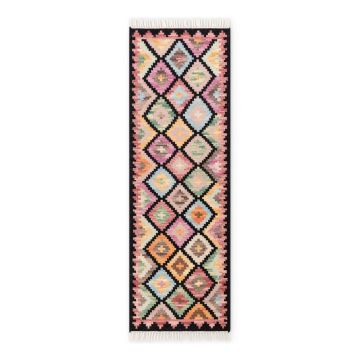 Covor tip traversă reversibil, țesut manual din lână 60x190 cm Kamal Zara – Nouristan
