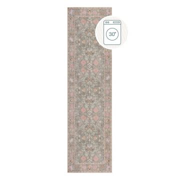 Covor tip traversă verde deschis lavabil 60x230 cm Una Floral – Flair Rugs ieftin