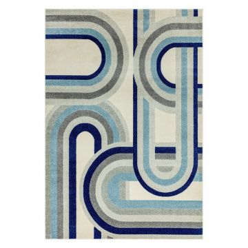 Covor albastru prăfuit 200x290 cm Nova Retro Blue – Asiatic Carpets