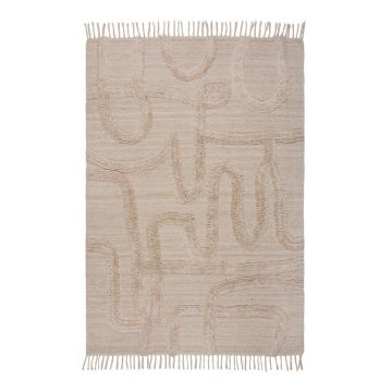 Covor bej țesut manual din lână 120x170 cm Loma – Flair Rugs