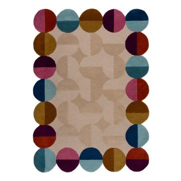 Covor bej țesut manual din lână 120x170 cm Mia Textured Scallop – Flair Rugs