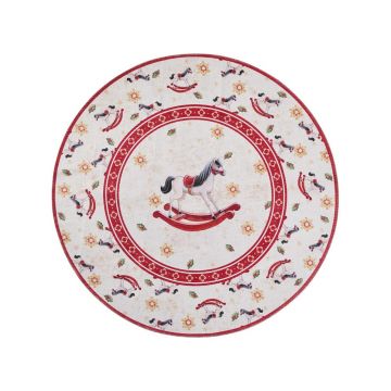 Covor roșu rotund ø 160 cm cu model de Crăciun Toy's Delight Rocking Horse – Villeroy&Boch