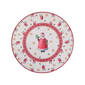 Covor roșu rotund ø 160 cm cu model de Crăciun Toy's Delight Santa Claus – Villeroy&Boch