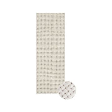 Covor tip traversă fildeș lavabil/țesut manual din lână 80x230 cm Unexpected Wool – Lorena Canals