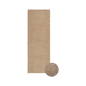 Covor tip traversă în culoare naturală lavabil/țesut manual din lână 80x230 cm Unexpected Wool – Lorena Canals