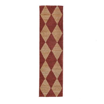 Covor tip traversă teracotă țesut manual din amestec de iută 80x230 cm Effie Diamond – Flair Rugs