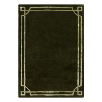 Covor verde închis țesut manual din lână 120x170 cm Gatsby – Flair Rugs