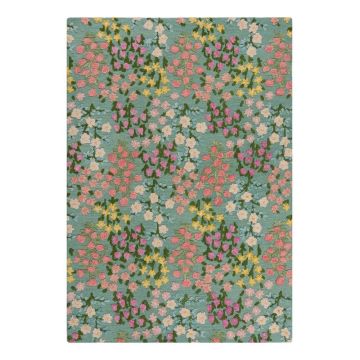 Covor verde mentă țesut manual din lână 120x170 cm Emilia Floral – Flair Rugs