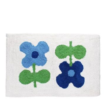 Covoraș de baie alb-albastru 50x80 cm Blue Flowers – Rex London