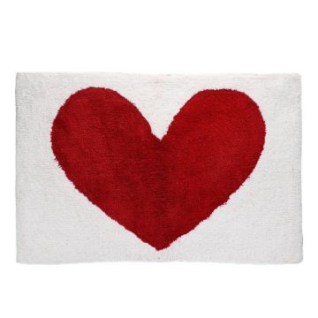 Covoraș de baie roșu-alb 50x80 cm Heart – Rex London Covoraș de baie roșu-alb 50x80 cm Heart – Rex London