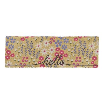Covoraș de intrare din fibre de nucă de cocos 40x120 cm Hello Scribbly Floral – Artsy Doormats