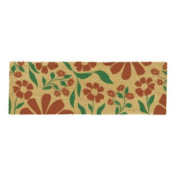 Covoraș de intrare din fibre de nucă de cocos 40x120 cm Red & Green Floral – Artsy Doormats