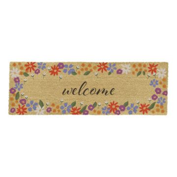 Covoraș de intrare din fibre de nucă de cocos 40x120 cm Welcome Floral – Artsy Doormats