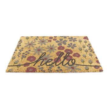 Covoraș de intrare din fibre de nucă de cocos 40x60 cm Hello Scribbly Floral – Artsy Doormats