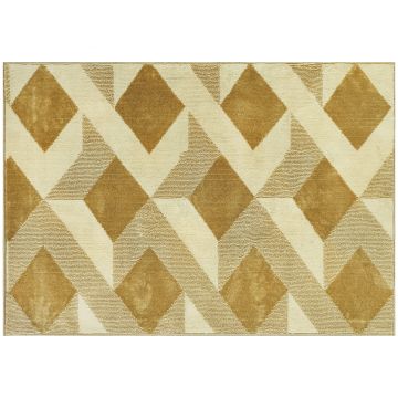 HOMCOM Covor Modern Hipoalergenic și Lavabil cu Efect 3D 230x160cm Galben | Aosom Romania