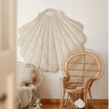 Saltea de joaca din catifea, Seashell, Little Amy, Crem, 115 x 110 cm