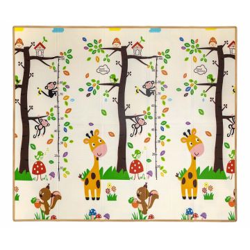 Saltea pliabila de joaca cu fata dubla 197x177 cm Savanna and Tree