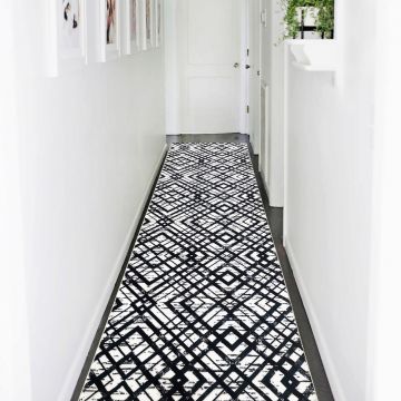 Covor, 1075, 80x150 cm, Poliester, Alb/Negru Covor, 1075, 80x150 cm, Poliester, Alb/Negru