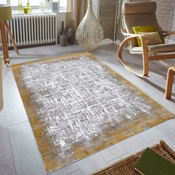 Covor, 2632A, 150x230 cm, Polipropilena, Mustar / Gri / Nurca Covor, 2632A, 150x230 cm, Polipropilena, Mustar / Gri / Nurca