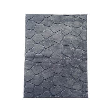 Covor 3D cu model in relief, Stone, Heinner, 120x160 cm, poliester, gri