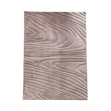 Covor 3D cu model in relief, Wave, Heinner, 120x160 cm, poliester, maro