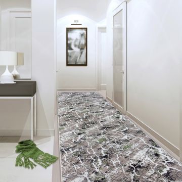 Covor, 404, 80x300 cm, Poliester, Gri-verzui Covor, 404, 80x300 cm, Poliester, Gri-verzui