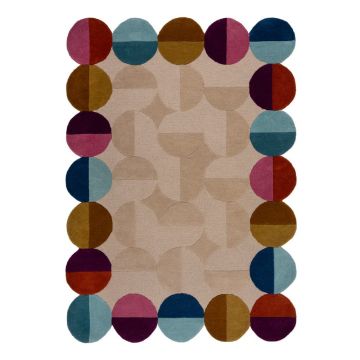 Covor bej țesut manual din lână 200x290 cm Mia Textured Scallop – Flair Rugs