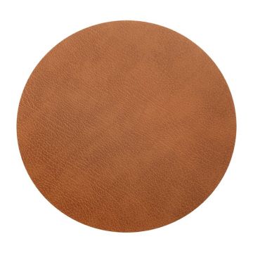 Covor din piele maro coniac Circle XXXL Bull – LIND DNA Covor din piele maro coniac Circle XXXL Bull – LIND DNA