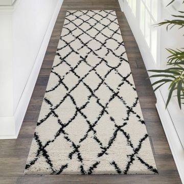 Covor, G0276M, 80x300 cm, Polipropilena, Crem/Negru Covor, G0276M, 80x300 cm, Polipropilena, Crem/Negru