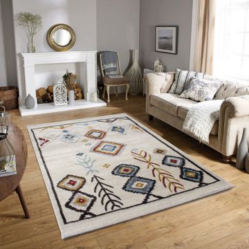 Covor, G0290, 120x170 cm, Polipropilena, Crem / Albastru Covor, G0290, 120x170 cm, Polipropilena, Crem / Albastru