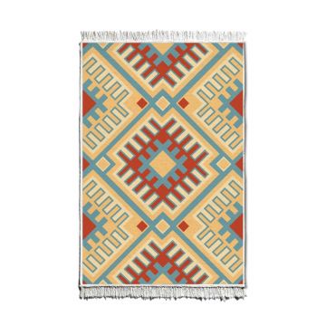 Covor, KLM0049, 80x120 cm, Fibre acrilice, Galben / Roșu / Albastru Covor, KLM0049, 80x120 cm, Fibre acrilice, Galben / Roșu / Albastru