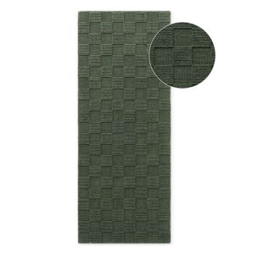 Covor tip traversă verde închis țesut manual din lână 80x200 cm Scala – Villeroy&Boch