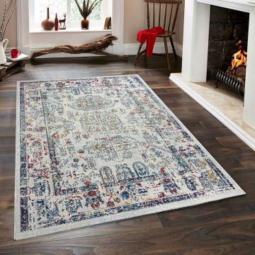 Covor, Vintage 7659 , 80x300 cm, Polipropilena, Alb / Galben Covor, Vintage 7659 , 80x300 cm, Polipropilena, Alb / Galben