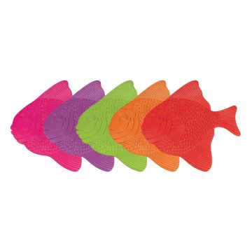 Covorașe antiderapante pentru copii pentru cadă 5 buc. 16x16,5 cm Poissons – MSV Covorașe antiderapante pentru copii pentru cadă 5 buc. 16x16,5 cm Poissons – MSV