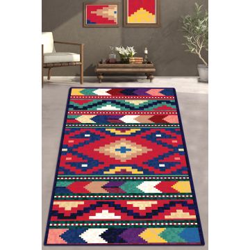 Covoras de intrare, Conceptum Hypnose, multicolor, 80x150 cm, 70% bumbac, 30% poliester, antiderapant, lavabil la masina, 929CHL1992 Covoras de intrare, Conceptum Hypnose, multicolor, 80x150 cm, 70% bumbac, 30% poliester, antiderapant, lavabil la masina, 929CHL1992