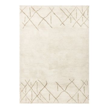 Covor crem lavabil, țesut manual din lână 160x230 cm Azera Crosshatch – Asiatic Carpets