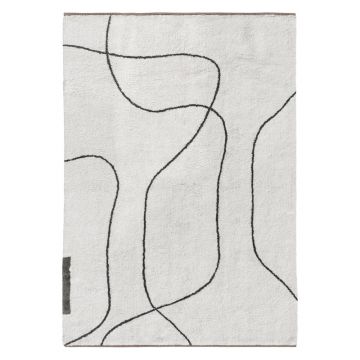 Covor fildeș lavabil din bumbac 140x200 cm Shadow – Mette Ditmer Denmark