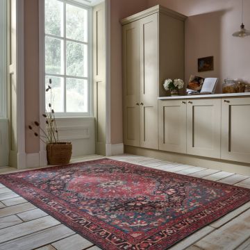 Covor Medallion Washable Rosu 190x290 cm, Flair Rugs la reducere