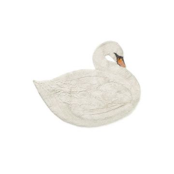 Covor pentru copii crem lavabil/țesut manual din bumbac 100x120 cm Swan – Lorena Canals