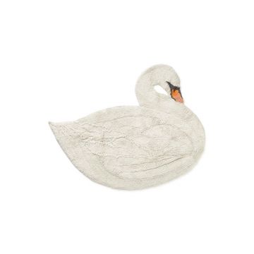Covor pentru copii crem lavabil/țesut manual din bumbac 100x120 cm Swan – Lorena Canals