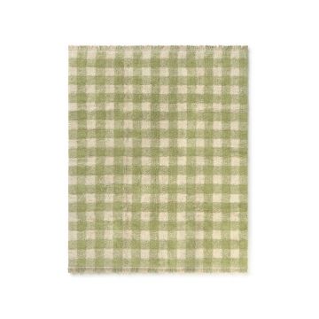 Covor pentru copii verde lavabil/țesut manual din bumbac 90x120 cm Vichy – Lorena Canals