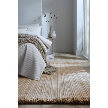 Covor Rene Fringed Ribbed Bej 200x290 cm, Flair Rugs ieftin