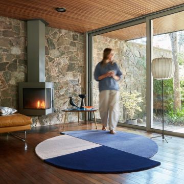 Covor rotund Mia Segment Albastru 150x150 cm, Flair Rugs