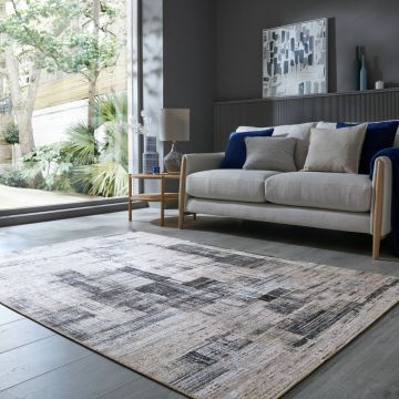 Covor Silas Abstract Crem 190x290 cm, Flair Rugs