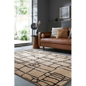 Covor Theo Circular Knit Crem 160x230 cm, Flair Rugs
