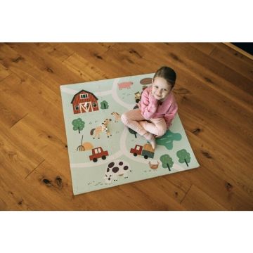 Covoras puzzle pentru copii Free2Play Farm din spuma 91x91 cm