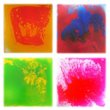 Set 4 placi micute senzoriale cu gel Playlearn 30x30 cm