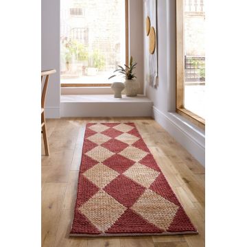 Traversa Effie Diamond Jute Teracota 80x230 cm, Flair Rugs